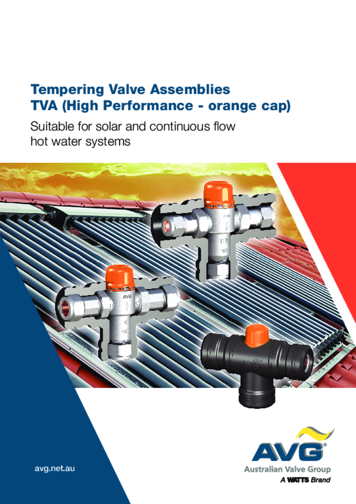 AVG 15mm Tempering Valve High Performance Orange Cap TVA15CHPI